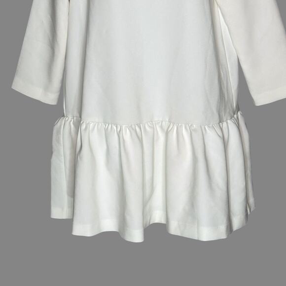 Tuckernuck M Oversized Avon Ruffle Hem Mini Dress White A Line Party *flaw - Picture 6 of 12